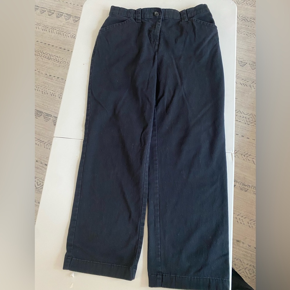 LLBean classic fit straight leg black pant size 10P